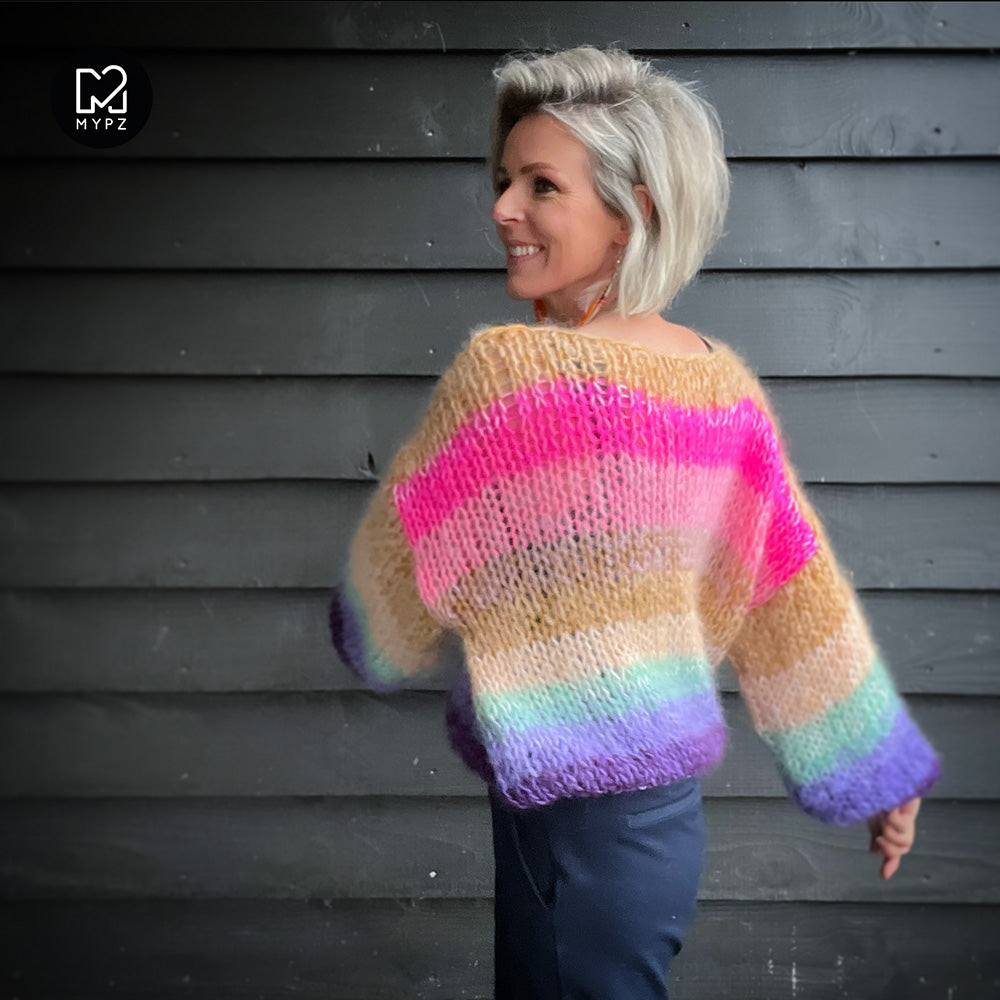 Chunky Mohair-merino Rainbow pullover