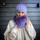 Knitting Kit – Gradient chunky mohair hat + snood Purple (ENG-NL)