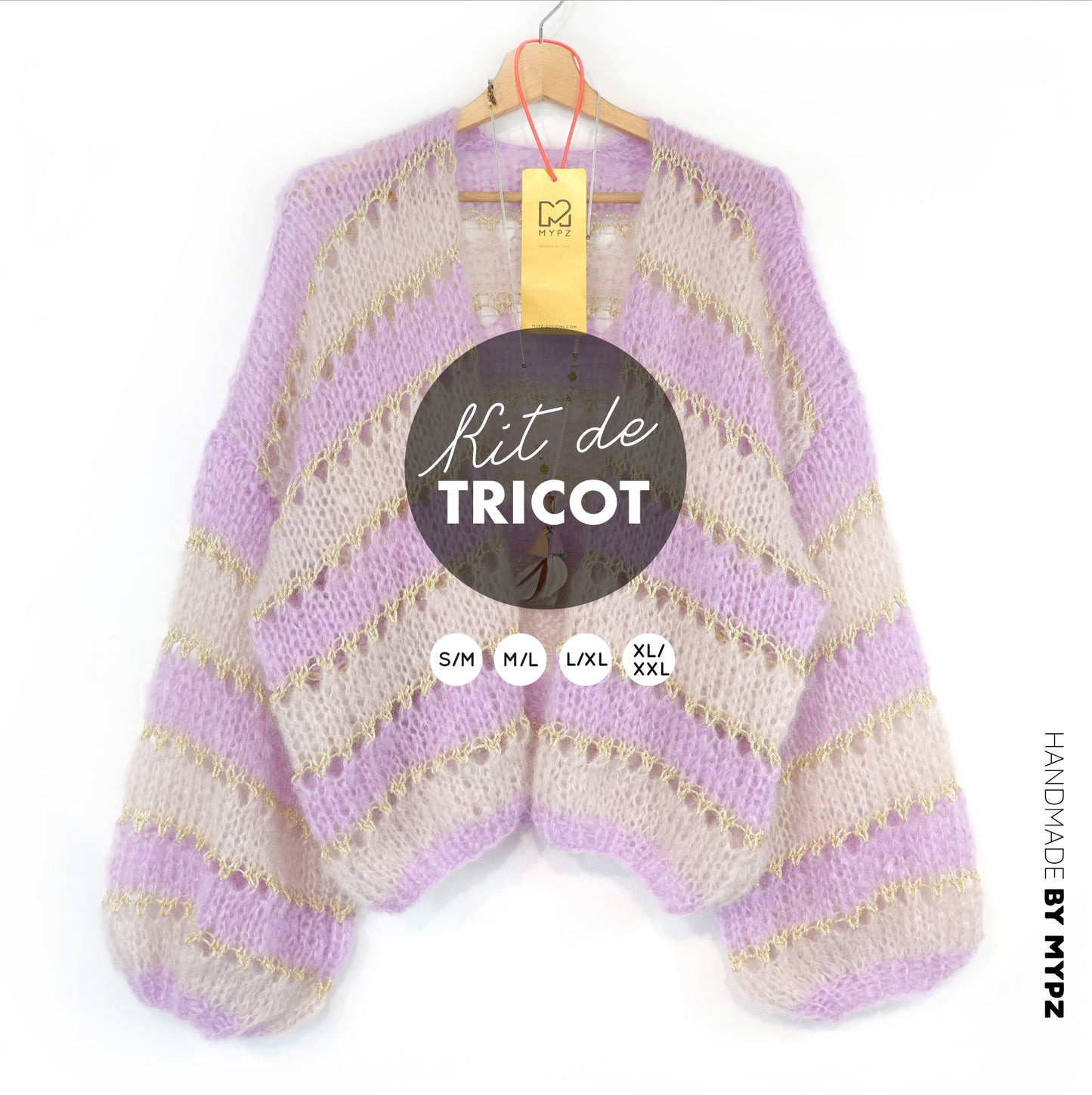 Knitting kit – MYPZ Short Light Mohair Cardigan Macha No10 (ENG-NL-DE-FR-ES)