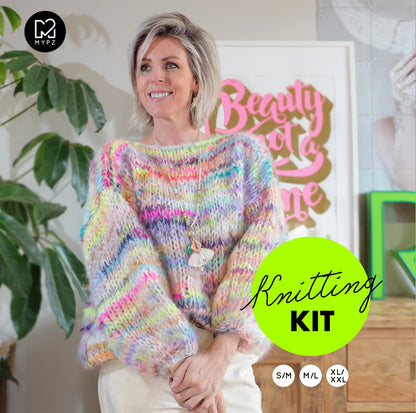 Knitting Kit – MYPZ Basic Chunky Pullover Scrap No15 (ENG-NL-DE)