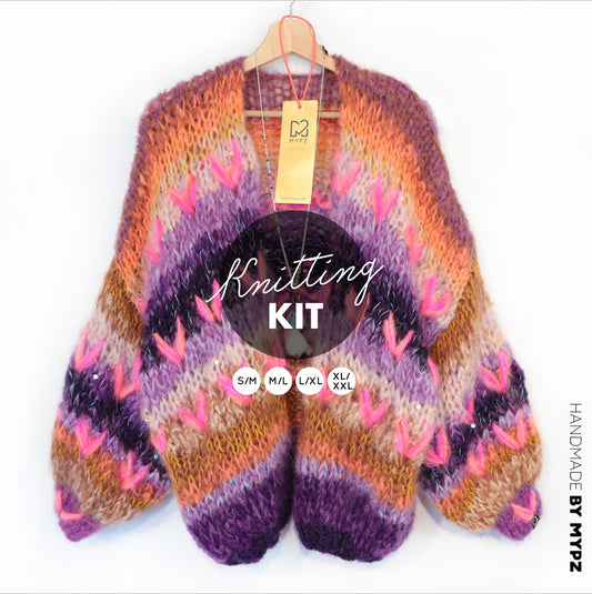Knitting Kit – MYPZ Chunky Mohair Cardigan Boho Firefly No.15 (ENG-NL-DE)