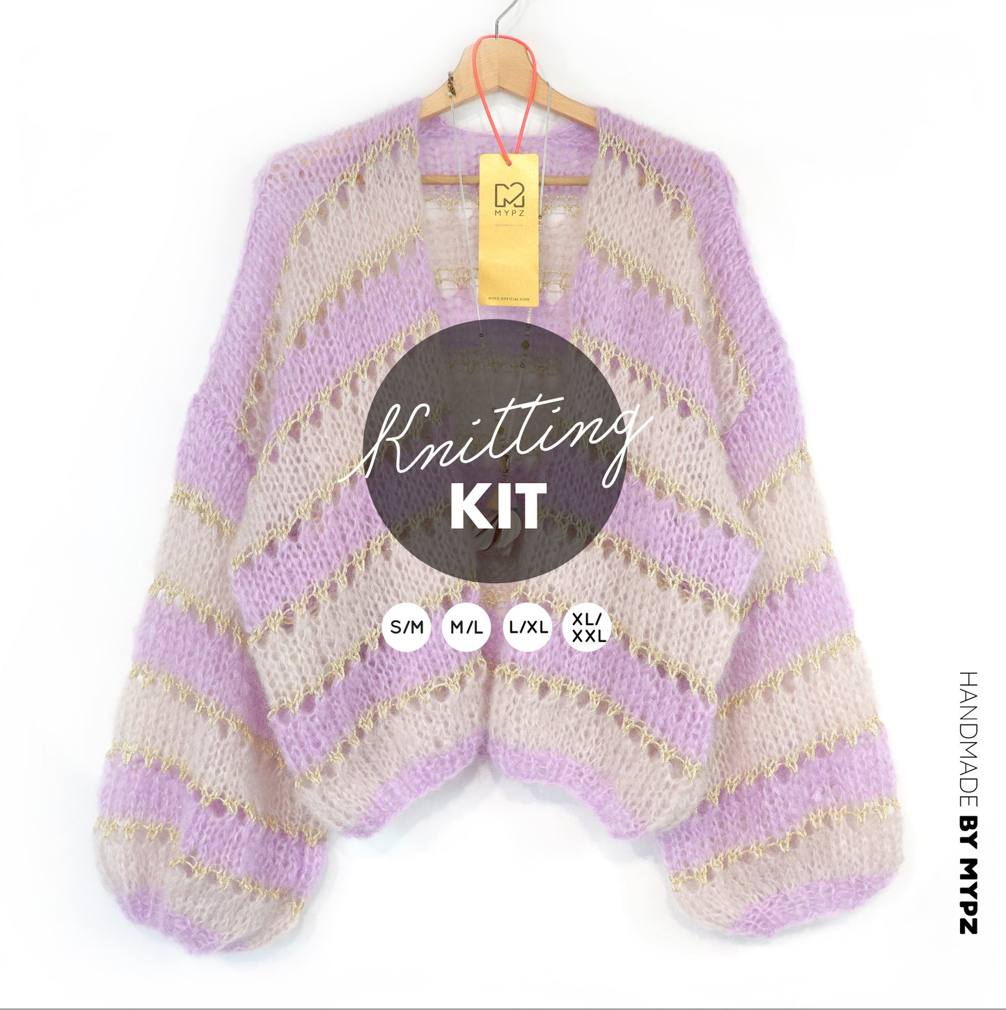 Knitting kit – MYPZ Short Light Mohair Cardigan Macha No10 (ENG-NL-DE-FR-ES)