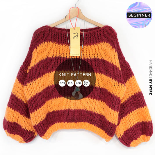 Knitting pattern – MYPZ Chunky Alpaca Pullover Merlot No15 – Beginner (ENG-NL-DE)
