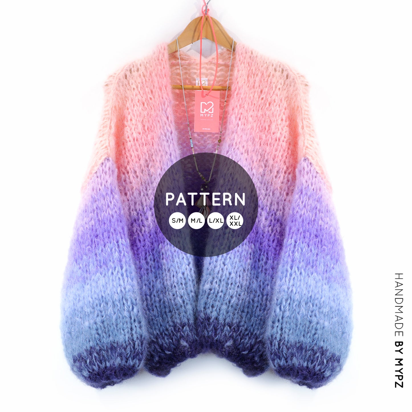 Knit pattern – MYPZ short chunky Mohair cardigan Blue Sky No15 (ENG-NL-DE) (kopie)