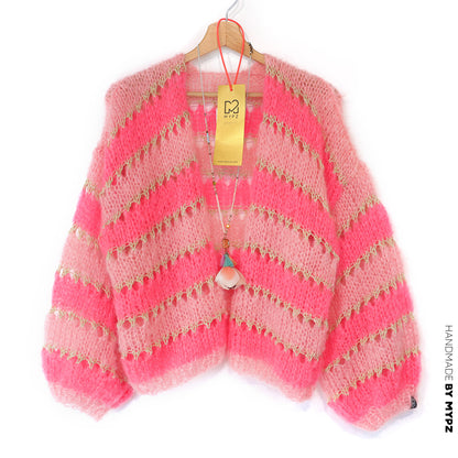 Design your own kit - Knitting kit MYPZ Light Mohair Cardigan striped No10 (ENG-NL-DE-FR-ES)