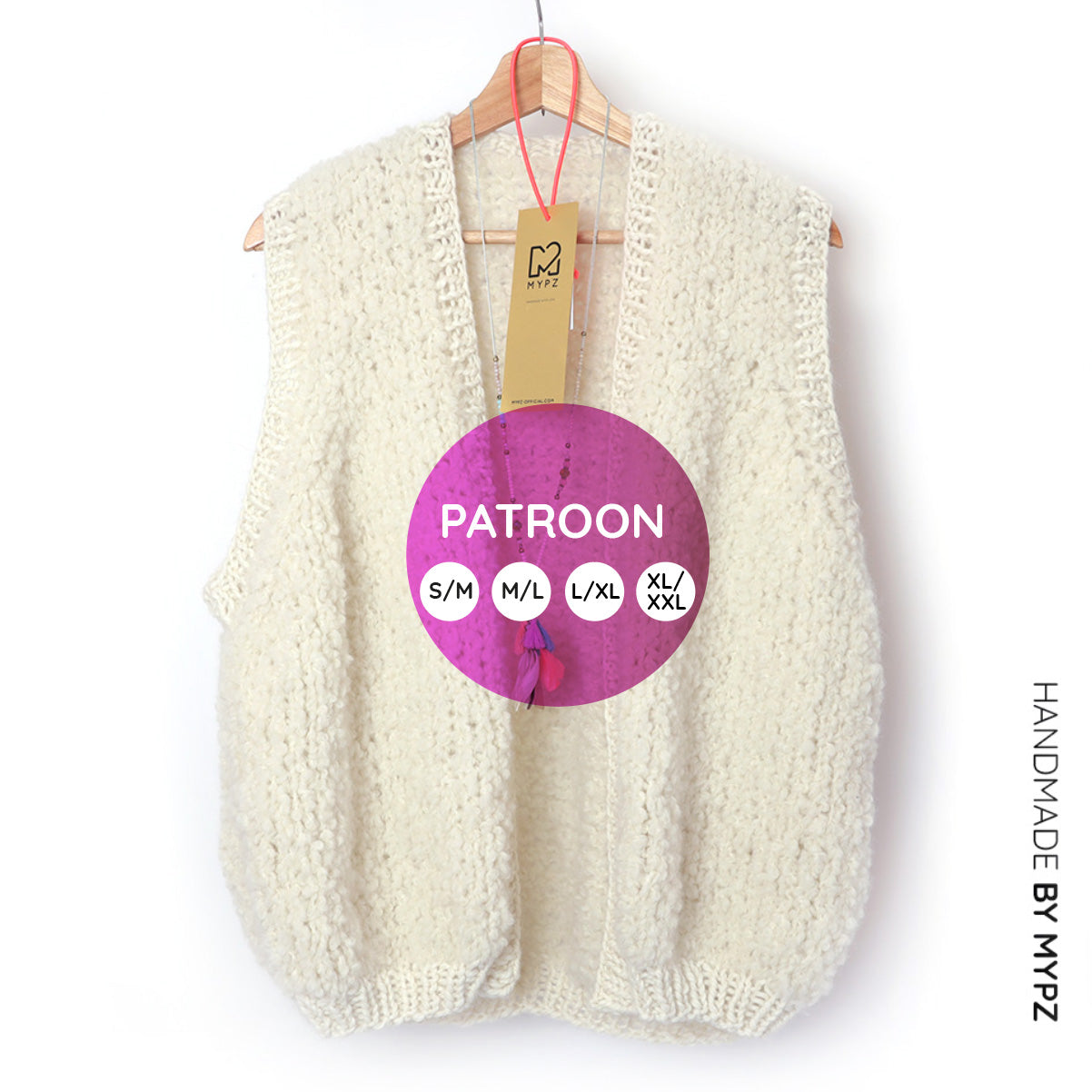 Knit pattern - MYPZ Chunky Teddy gilet Star No.10 (ENG-NL-DE)