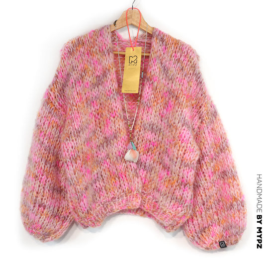 Knitting Kit – MYPZ Short Chunky Alpaca-Mohair Cardigan Pecan Dream No.15 (ENG-DE-NL-ES-FR-IT-DA-SV-NO)