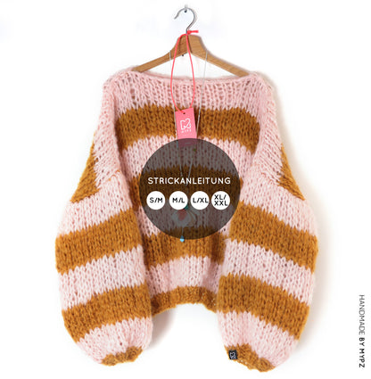 Knit pattern – MYPZ basic BIG chunky mohair pullover Apache for beginners No15 (ENG-NL-DE-FR-ES)
