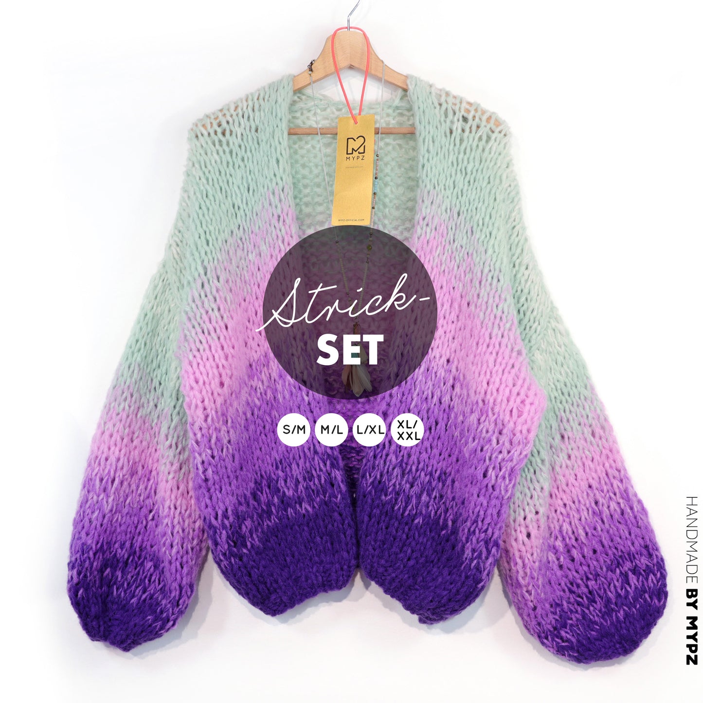Knitting Kit – MYPZ Chunky Alpaca Cardigan Desert Bloom No.15 (ENG-NL-DE)