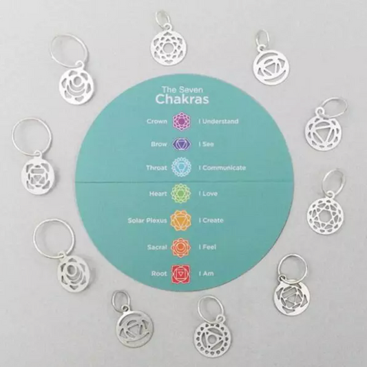 KnitPro Mindful stitchmarkers Chakra (10pc) Sterling Silver Plated