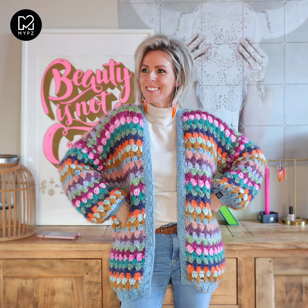 MYPZ Chunky Mohair Granny stripes cardigan Belly