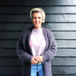MYPZ chunky grey reversible mohair cardigan