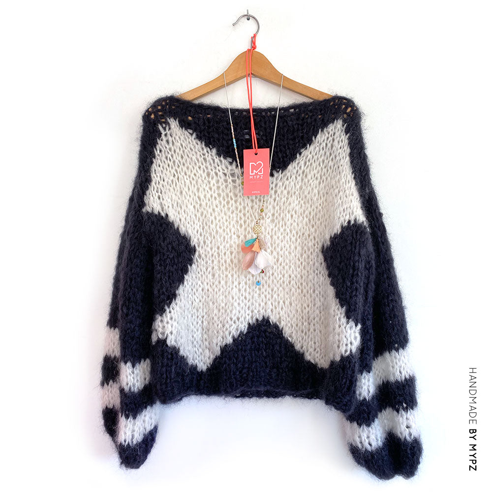 MYPZ Chunky Mohair Cross Pullover