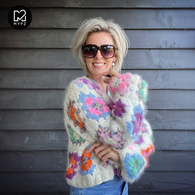 MYPZ Dreamy Chunky Mohair Granny square cardigan