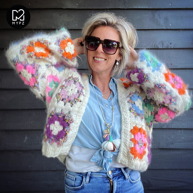 MYPZ Dreamy Chunky Mohair Granny square cardigan