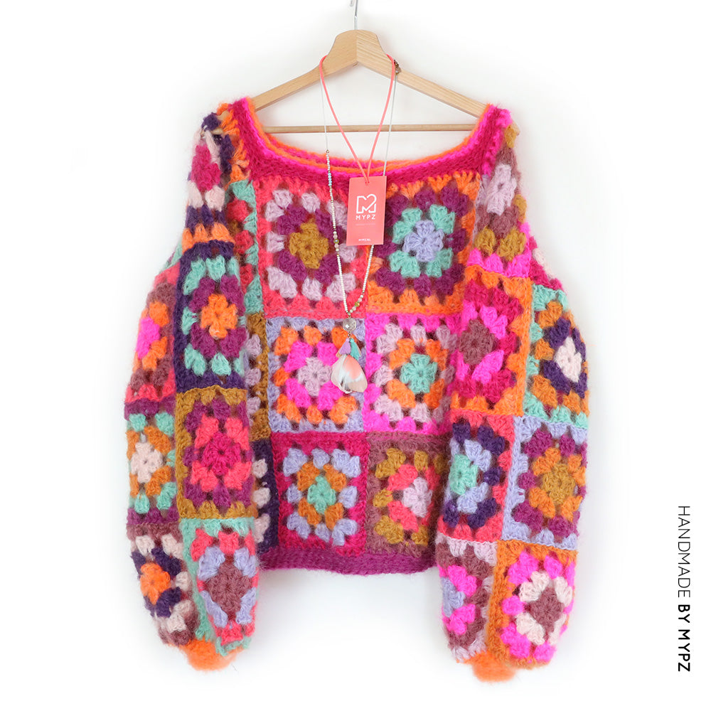 Crochet pattern - MYPZ Granny square mohair pullover FLora (ENG-NL)