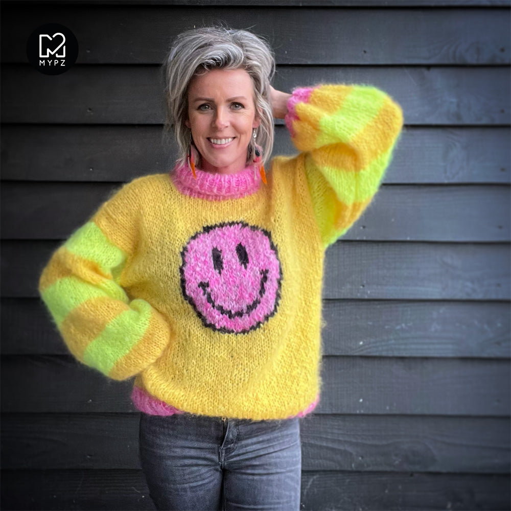 Knitting pattern - MYPZ Light Mohair Pullover Smiley Yellow No8 (ENG-NL)