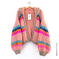 MYPZ mohair bomber cardigan with hoodie