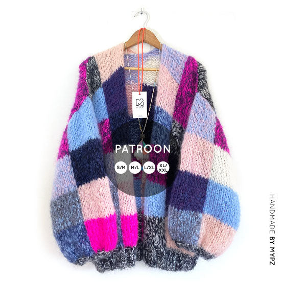 Knit pattern – MYPZ Patchwork Mohair Cardigan Blue NO.9