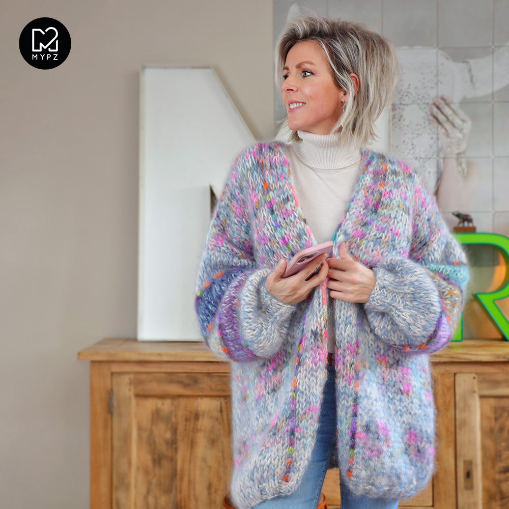 MYPZ Chunky Mohair-Wool Cardigan Vibrant