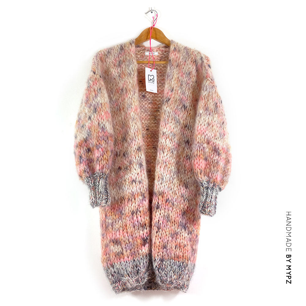 MYPZ half long chunky mohair cardigan Brown Love