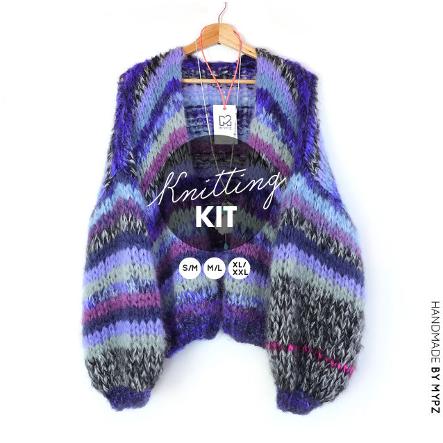 Knitting Kit – MYPZ Short Chunky Mohair Cardigan RAW Blue No.15 (ENG-NL)