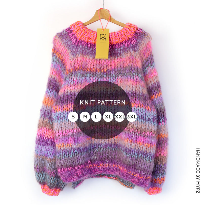 Knit pattern – MYPZ chunky top-down mohair pullover Majestic No.15 (ENG-NL)