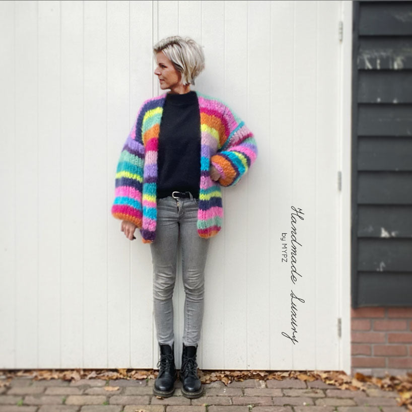 MYPZ chunky mohair rainbow cardigan No15