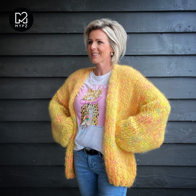 Yellow sale mohair cardigan